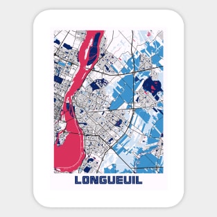 Longueuil - Canada MilkTea City Map Sticker